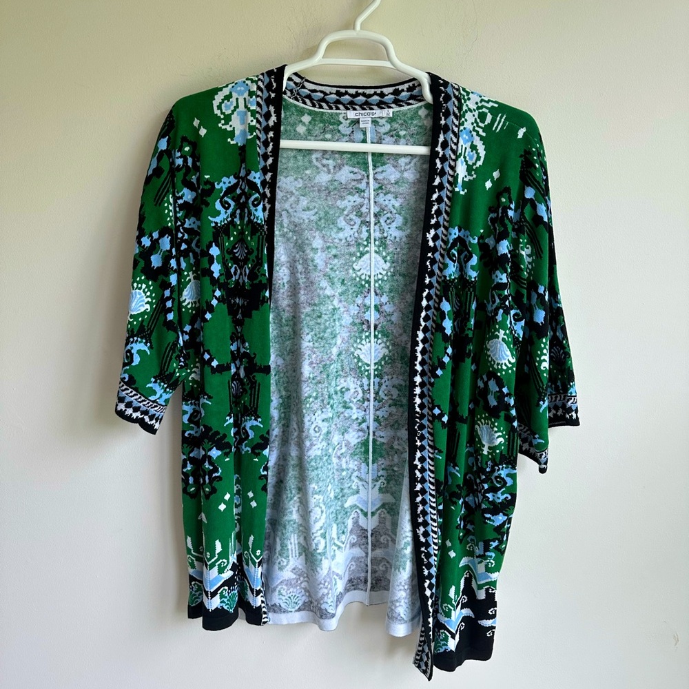 Chico’s linen blend open cardigan